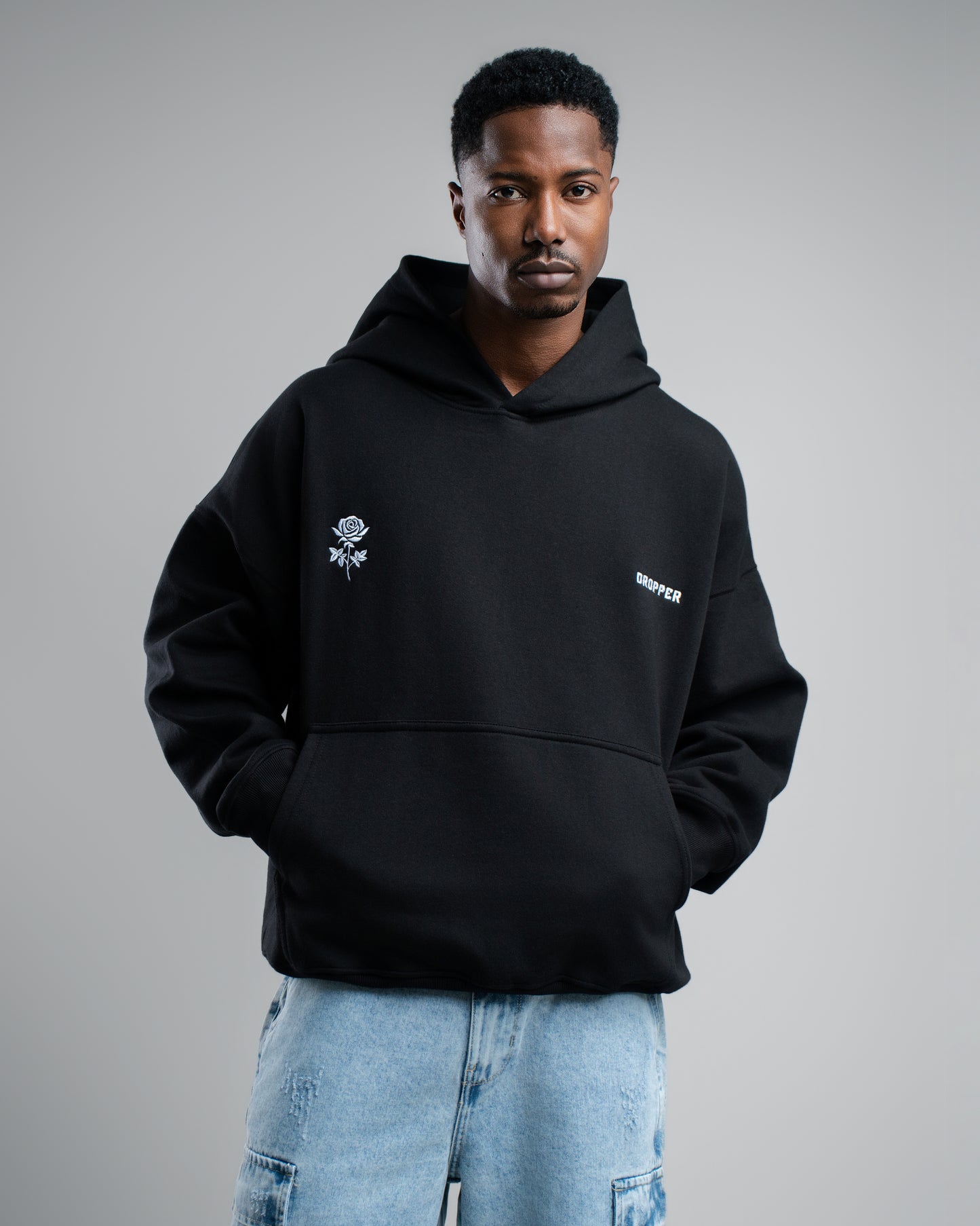 HOODIE BLACK ROSE